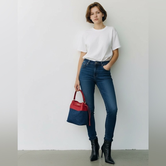 MIU MIU Denim And Leather Tote And Crossbody Bag - Picture 2 of 15